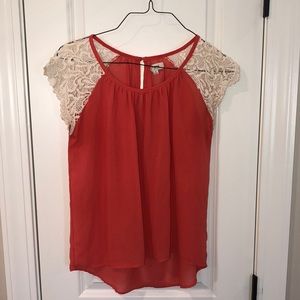 Umgee orange sheer top